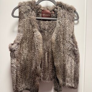 525 America Classic Genuine Fur Vest - Gray, Brown